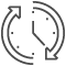 Clock with circling arrows